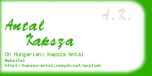 antal kapsza business card